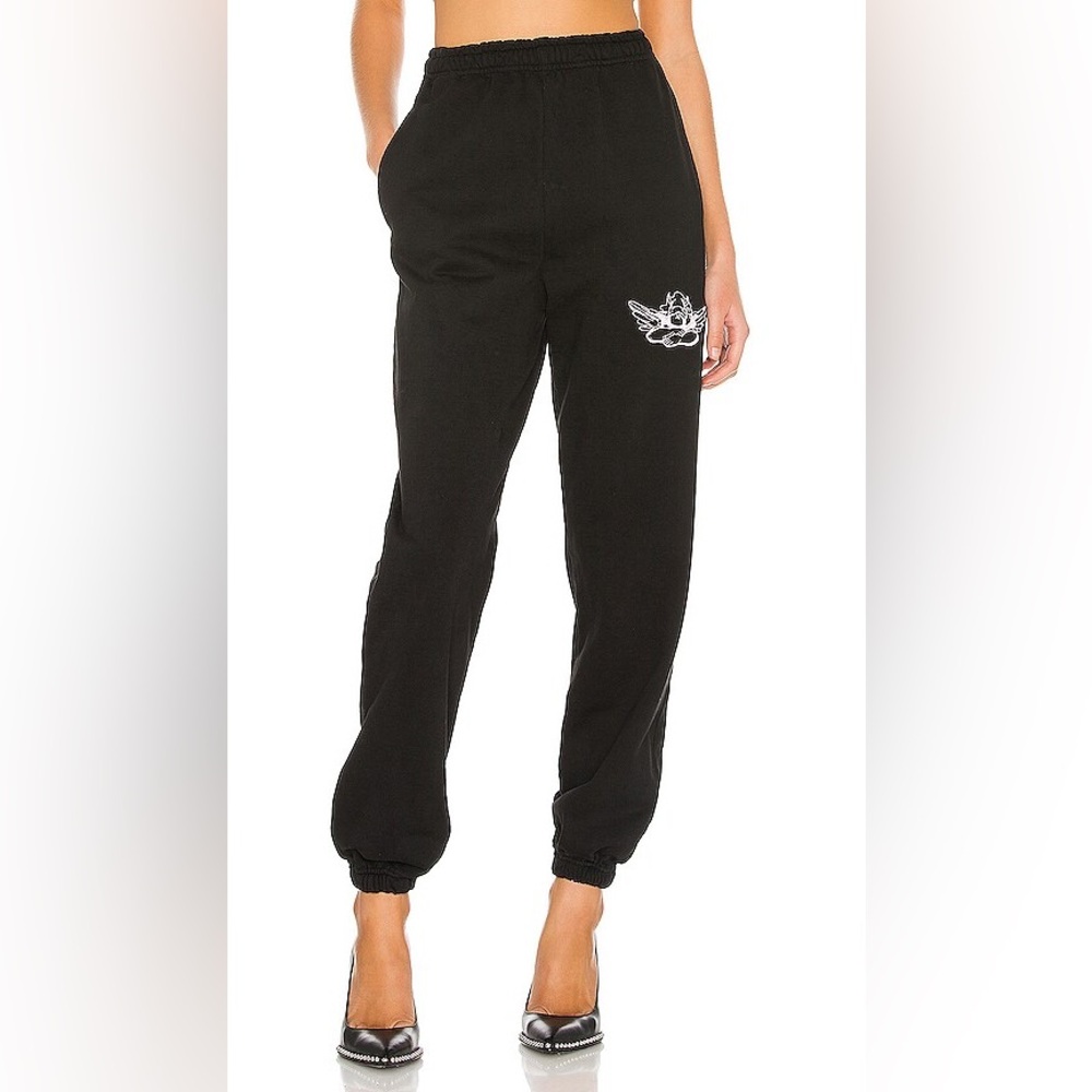 Boys Lie Black Track Pants with White Logo